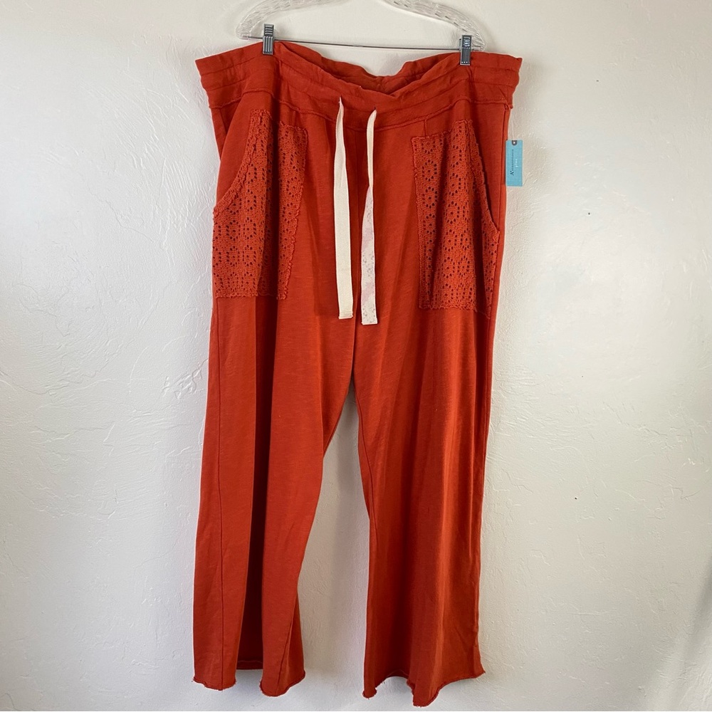 Anthropologie Orange Wide Leg Pants